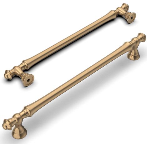 4 Möbelgriffe aus Zinklegierung, Schrankgriffe, Schubladengriffe, 160 mm Lochabstand, Champagnergold
