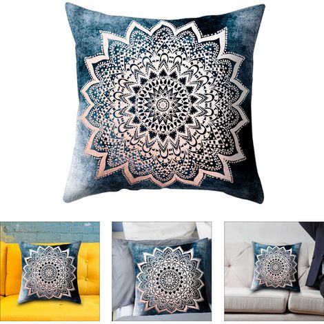 Housse de coussin carrée 45x45cm à motif fleurs de datura (J) (1/5)