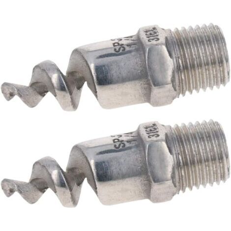 1/2BSPT Lot de 2 buses pulvérisation en acier inoxydable 316 avec filetage mâle et cône spirale Finition polie - 2Pcs 1/4BSPT (1/5)