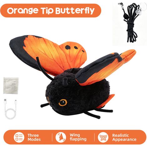 Beyamis Papillon intelligent chat orange - Détection mouvement rechargeable (1/5)
