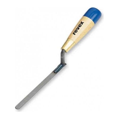 Revex – Truelle pour joint plat 12mm – Lame en acier trempé – Manche en bois de frêne vernis – Compatible maçonnerie brique
