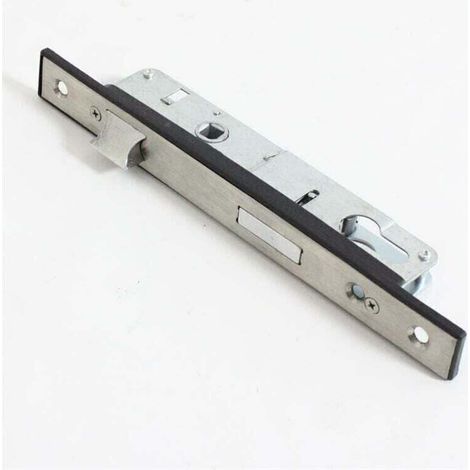Serrure à encastrer monopoint de porte de jardin 85 mm en acier inoxydable (1/2)