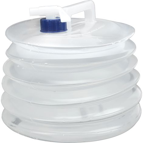 Réservoir d'eau pliable avec robinet, 15 L, pour le camping, la randonnée et l'escalade.