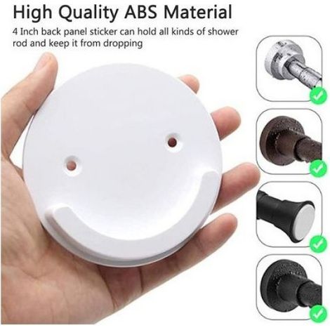 2pcs Supports de tringle à rideau douche - Installation sans perçage Adhésif haute technologie - Mur salle de bain balcon - ABS (1/5)