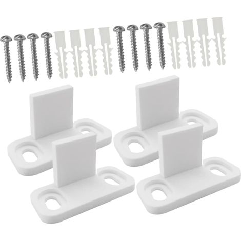 lot de 4 guide de sol pour porte coulissante, plastique, blanc (1/5)