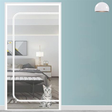 Anti-cat mosquito net door, scratch-resistant, with zipper to prevent cats and dogs from escaping, 90200 cm. (1/5)