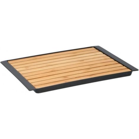 Alpina - Tabla de cortar pan de bamb煤 con bandeja recogemigas