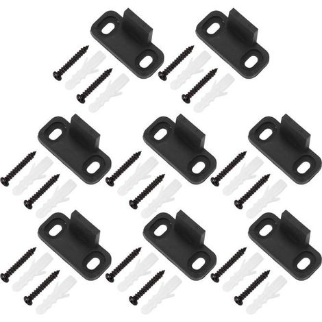 Guides de sol pour porte coulissante – Pack de 8 guides POM noir pour portes de grange/placard (1/5)