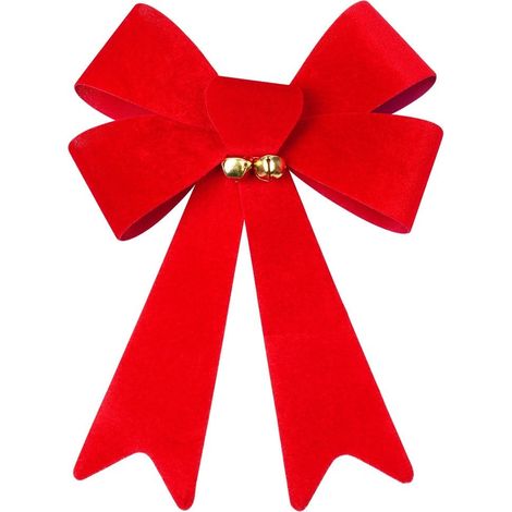 Coccarda di Natale christmas-decoration rosso 22 cm velluto (1/5)