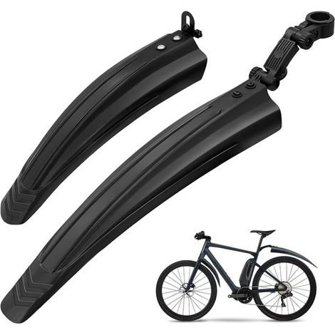 Garde-boue réglables, universels pour vélos de route (avant et arrière), VTT et vélos de ville. Accessoires garde-boue Split Lung pour roues de 20 et 26 pouces. (1/5)