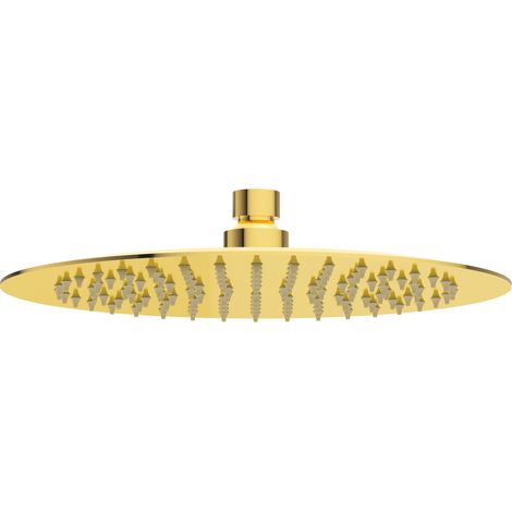 BALNEO Pomme de douche pluie or brillant ronde Acier inoxydable  Pommeau de douche 25 cm CASCADE (1/2)
