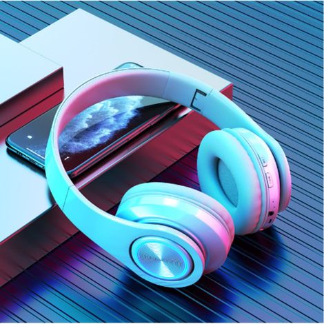Casque Sans Fil - Bluetooth 5.0 - Fonction FM Carte TF Entrée Aux - Microphone Intégré - Autonomie 7 à 10 H - Pliable - 280 mAh - Noir (1/5)