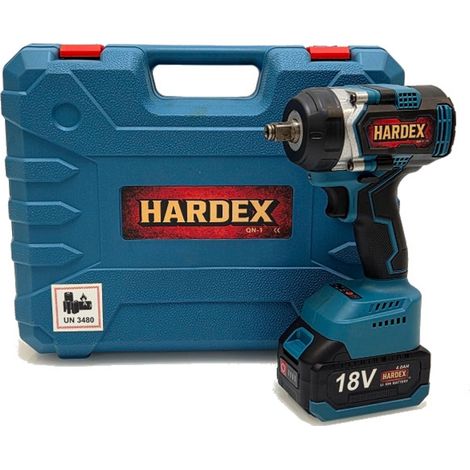 Llave de impacto sin escobillas HARDEX 600 Nm 2 baterías de 4,0 Ah cargador accesorios (1/5)