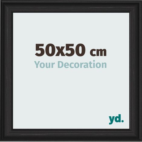 yd. - Cadre photo 50x50 - Noir Grain de Bois - MDF - Lazio