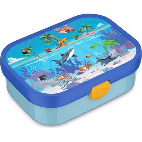 Boîte à Déjeuner Campus - Lunch Box Bento pour Enfants - Boite Repas avec Compartiment Bento - Fermeture à Clip - Sans BPA et Compatible au Lave-Vaisselle - 750 ml - Tropical Ocean (1/5)