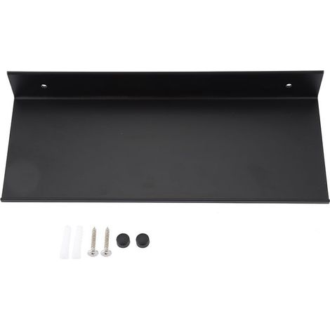 Étagère de salle de bain en aluminium aérospatial noir, 1 niveau, 40cm, finition mat, fixation murale par perçage. (1/5)