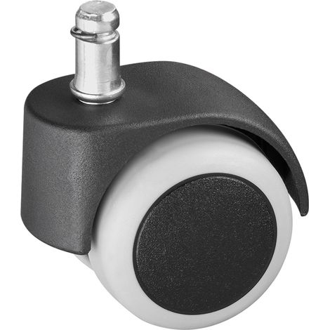 Ruota per sedie ufficio autofrenante Ø 50 mm. perno ad incastro