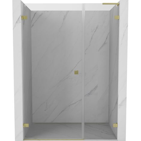 Mexen Lunar-B L Duschschwingtür links 150 cm, transparent, gebürstetes Gold - 832SL-150-050-55-00-L (1/5)