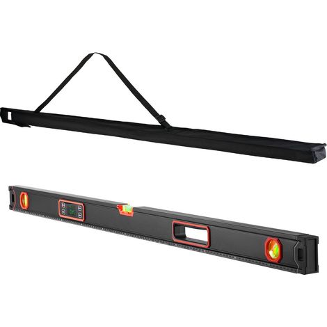 Niveau à bulle numérique 1200 mm avec affichage LED rétroéclairé, aimanté, précision 0°/45°/90°, indice IP54 pour chantier, menuiserie et rénovation. (1/5)