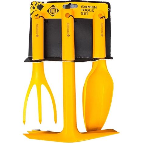 Forte Set di attrezzi da giardinaggio giallo 3 pezzi