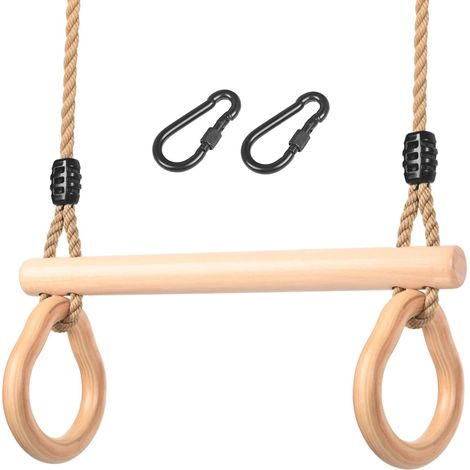 Trapeze Balancoire, Accessoire Balancoire Exterieur pour Enfants Barre Trapeze Bois Multifonction Jeux Jardin Extérieur Trapèze pour Portique (1/5)