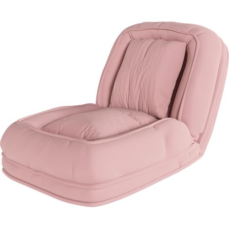 Canapé-lit pliable ergonomique 5 positions, dossier 90° à 180°, 2 coussins, design compact pour salon, chambre et coin lecture, rose, sans montage - CHICFURN (1/5)