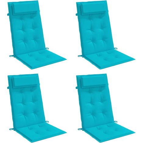 vidaXL Cuscini per Sedia Schienale Alto 4pz Turchese in Tessuto Oxford (1/4)