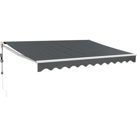 Store banne rétractable automatique, gris anthracite, 3 x 2,5 mètres