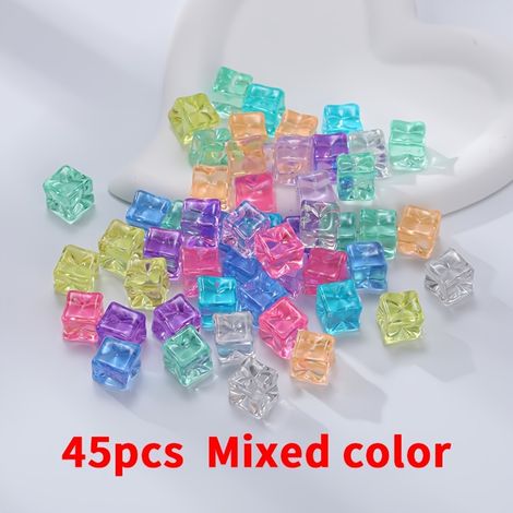 45 glaçons transparents factices, blocs de glace en résine, décorations créatives pour vases, idéales pour la décoration intérieure et les paysages miniatures [YJD] (1/5)