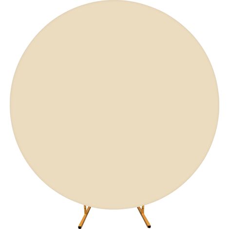 Toile de fond, Tissu léger, Polyvalent pour les événements, Champagne-b, 7.2ft, Rond-d (1/2)