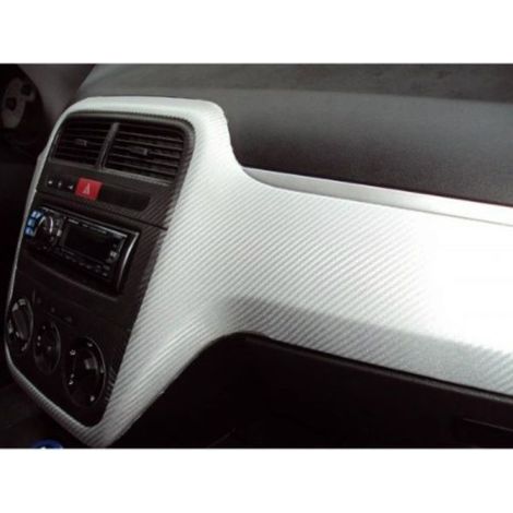 Pellicola car Wrapping adesiva Carbonio BIANCO 6D lucida di alta qualità - Misura: 152cm x 30cm (1/3)