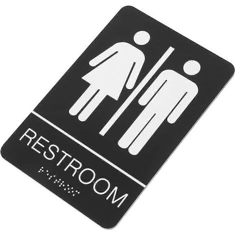 Panneaux de signalisation unisexes pour toilettes, en acrylique, ensemble de 3 pièces - Faciles à installer et durables (1/5)