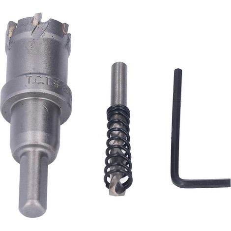 Hartmetall-Lochsägen-Set mit dicken Metallzähnen (TCT) inklusive Sechskantschlüssel und Kernbohrer (25 mm / 1 Zoll)