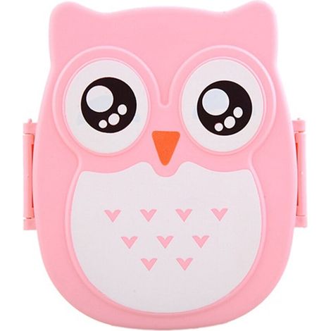Boîte Repas en Plastique Rose, Bento Enfant et Étudiant pour Rangement Alimentaire et Déjeuner (1/5)
