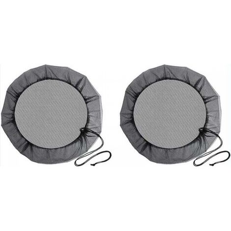 (Diamètre 95 cm) Filet de Baril de Pluie, 2 Pièces Filet de Protection avec Cordon de Serrage, Couverture Anti-Moustique & Animaux pour Récupérateur deau de Pluie (1/5)
