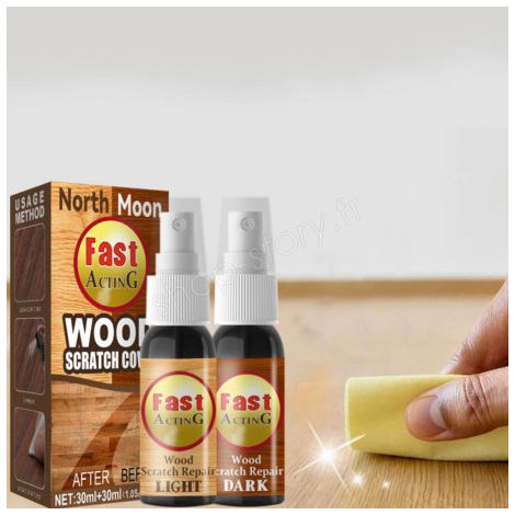 Lot de 2 Spray de Réparation Instantanée Bois Clair et Foncé - WOOD SPRAY (1/5)