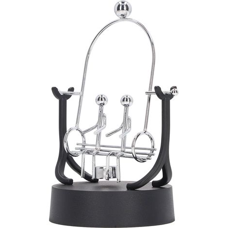 Machine à Mouvement Perpétuel en Forme de Pendule Couple, Art en Fer Électrodéposé pour Bureau (1/5)
