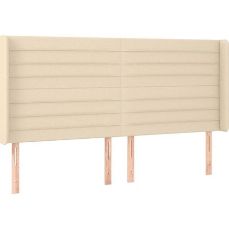 Maison Exclusive - Kopfteil mit Ohren Creme 203x16x118/128 cm Sto (1/5)