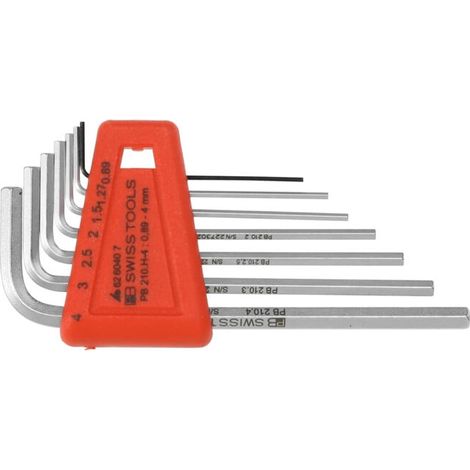 PB Swiss Tools Jeu de clés mâles coudées 6 pans chromées, Nombre de tournevis: 7