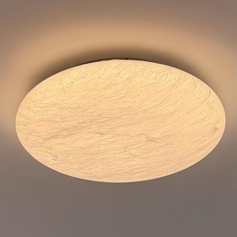 Plafonnier Led Moderne, Abat-jour Imitation Soie, 3 Couleurs Changeantes, Lumière Douce Et Chaude De Style Japonais Wabi-sabi Pour Chambre, Salon, Bureau À Domicile (40cm) (1/5)