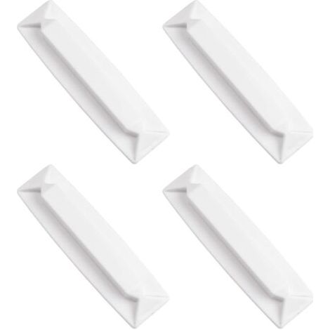 Lot de 4 poignées de tiroir auto-adhésives en plastique pour porte coulissante de cuisine, salle de bain, fenêtre, réfrigérateur, WC (blanc) (1/5)