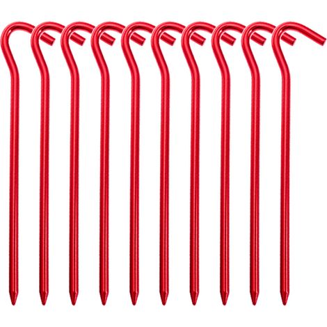 Piquets De Tente En Aluminium - 10 Pièces - 17,8 Cm - Pour Tentes De Camping, Auvents Et Bâches (1/5)