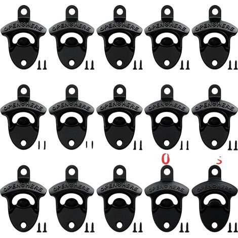 Set di cavatappi, in lega di zinco resistente, design retrò, colore nero, 15 pezzi (1/2)