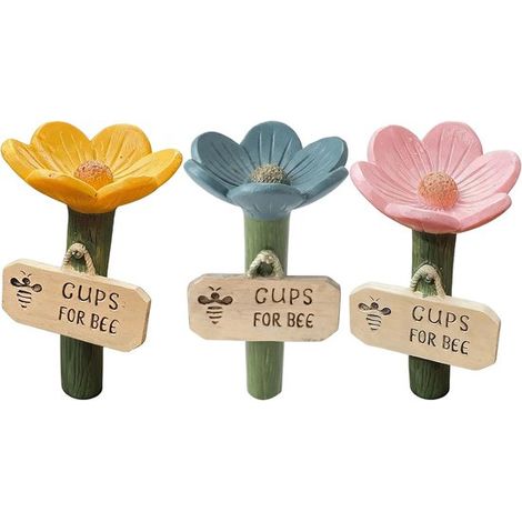 Botellas de agua para abejas, Juego de 3, Bebederos para abejas, 11 cm, Fácil de llenar, granjas, terrazas, Colores: azul, amarillo y rosa (1/5)
