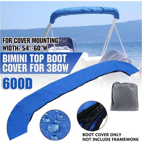 600D Marine Replacement Housse de Stockage Bimini Top à 3 arceaux Bleu 54&quot-60&quotw