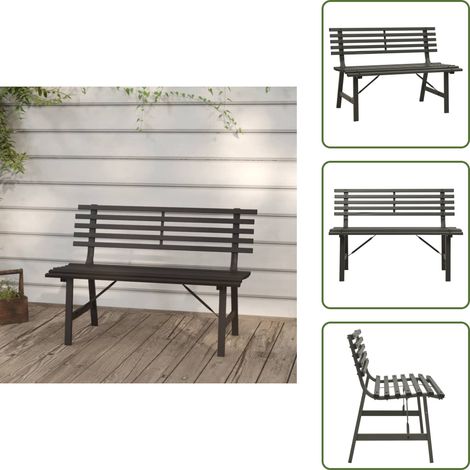 Panca nera - vidaXL Panchina da Giardino 110 cm in Acciaio Nera - Panca da patio