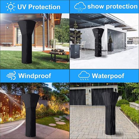Couverture de Chauffe-Patio, Housse pour Parasol Chauffant en 210D Oxford Imperméable, Bache de Protection pour Chauffage de Terrasse Extérieur Anti-Poussière/Vent (226x85x48cm)-Fei Yu (1/4)