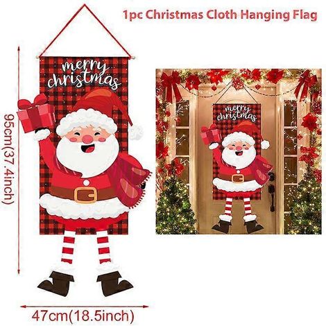 Décorations de Noël suspendues pour porche et porte, bannière, ornements pour la maison, cadeaux de Noël, décorations de Noël et du Nouvel An (1/5)