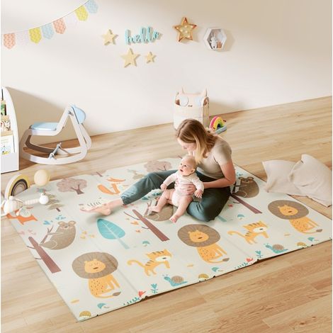 Tappeto gioco pieghevole double face per neonati 196 x 176 x 1,5 cm multicolore DESVIAE (1/5)