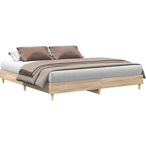 Maison Exclusive - Bettgestell ohne Matratze Sonoma-Eiche 160x200 (1/5)
